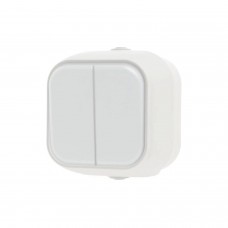 GEYER Διακόπτης a/r διπλός IP54 H2-B220M-W λευκός