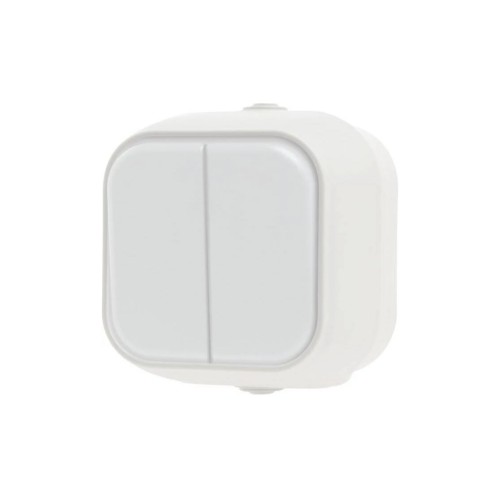 GEYER Διακόπτης a/r διπλός IP54 H2-B220M-W λευκός