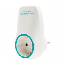 GEYER Αντάπτορας σούκο με 2 θύρες USB GES-156