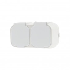 GEYER Πρίζα διπλή IP54 H2-B52GM-W λευκή