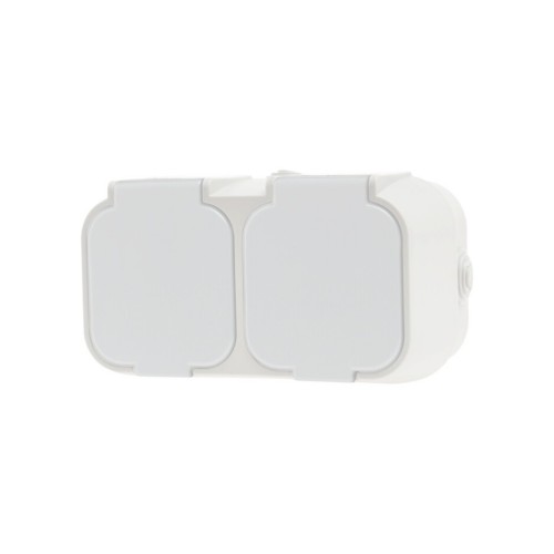 GEYER Πρίζα διπλή IP54 H2-B52GM-W λευκή