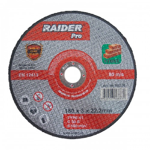 RAIDER Τροχός κοπής πέτρας Pro 115*3*22.2mm 160134
