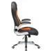 Velco Pro Systems ΚΑΡΕΚΛΑ ΓΡΑΦΕΙΟΥ GAMING ΜΑΥΡΗ-ΠΟΡΤΟΚΑΛΙ- ΔΙΑΣΤΑΣΕΙΣ: 67x68x110/118cm- ΕΠΙΦΑΝΕΙΑ PU+PVC