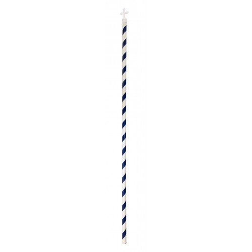 ΚΟΝΤΑΡΙ ΜΕ ΣΤΑΥΡΟ ΑΣΠΡΟ/ΜΠΛΕ 200cm x φ 3,5cm (ΜΠΛΕ ή ΑΣΠΡΟΣ Ο ΣΤΑΥΡΟΣ)