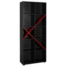 ΡΑΦΙΕΡΑ ΔΕΚΑ ΘΕΣΕΩΝ 75x30x188 εκ ANTHRACITE/RED