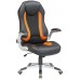 Velco Pro Systems ΚΑΡΕΚΛΑ ΓΡΑΦΕΙΟΥ GAMING ΜΑΥΡΗ-ΠΟΡΤΟΚΑΛΙ- ΔΙΑΣΤΑΣΕΙΣ: 67x68x110/118cm- ΕΠΙΦΑΝΕΙΑ PU+PVC