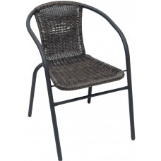 Velco ΚΑΡΕΚΛΑ ΜΕΤΑΛΛΙΚΗ ΑΝΘΡΑΚΙ ME ΓΚΡΙ 2 ΤΟΝΩΝ WICKER ΜΕ ΜΠΡΑΤΣΑ- ΔΙΑΣΤΑΣΕΙΣ: W53xD60xH42/72cm