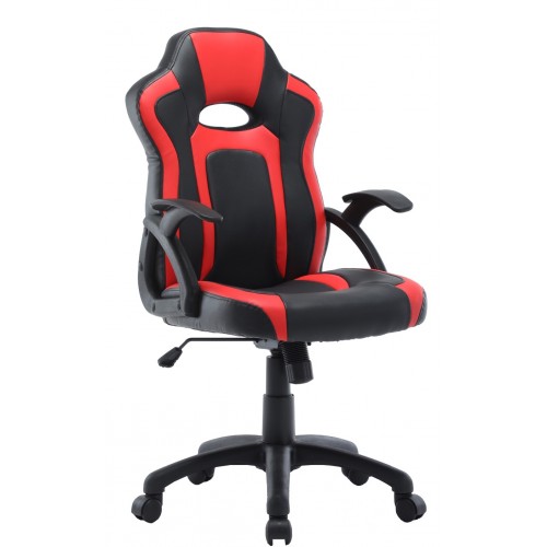 VELCO Pro Systems ΚΑΡΕΚΛΑ ΓΡΑΦΕΙΟΥ GAMING- ΜΑΥΡΗ-ΚΟΚΚΙΝΗ- ΕΠΙΦΑΝΕΙΑ PU