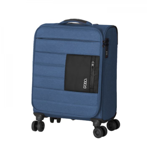 ΤΣΑΝΤΑ ΤΑΞΙΔΙΟΥ POLO Athens Fabric Trolley Luggage 38lt Blue